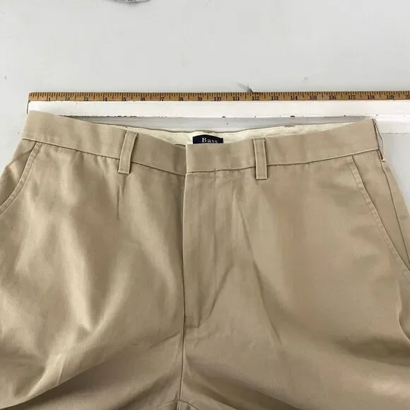 G.H. Bass & Co. Premium Chino Pants Men's 36x30 Tan Flat Front Cotton Casual - Picture 9 of 11